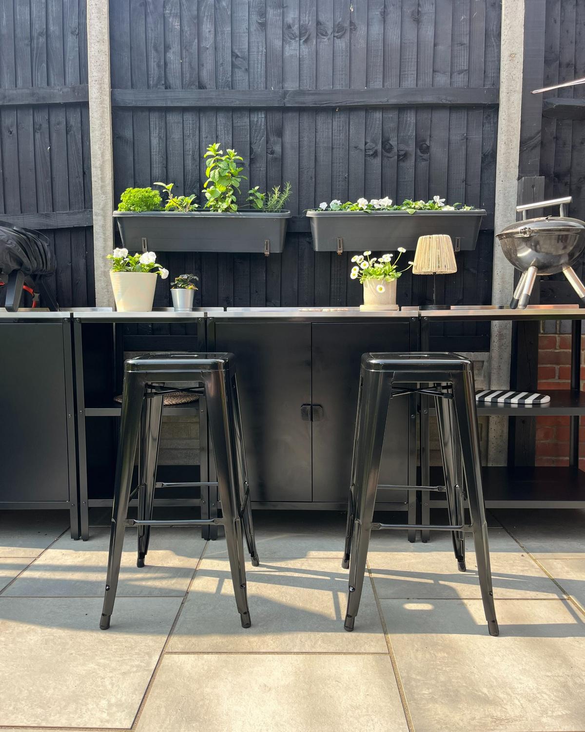 BARHOCKER 2er-Set Metall Schwarz Cabrillo - Schwarz, Metall (42/76/42cm) - Beliani
