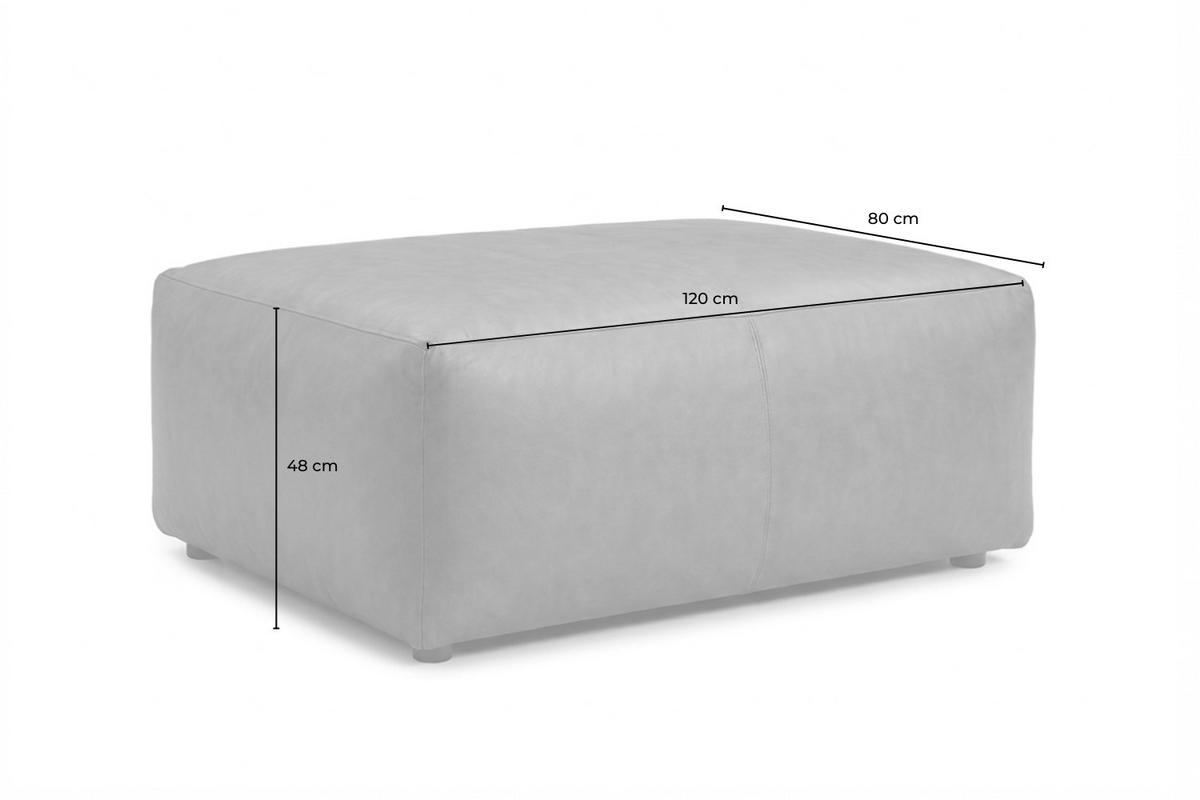 POLSTERHOCKER CELESTE Braun Leder - Braun, Leder/Kunststoff (120/48/80cm) - KAWOLA