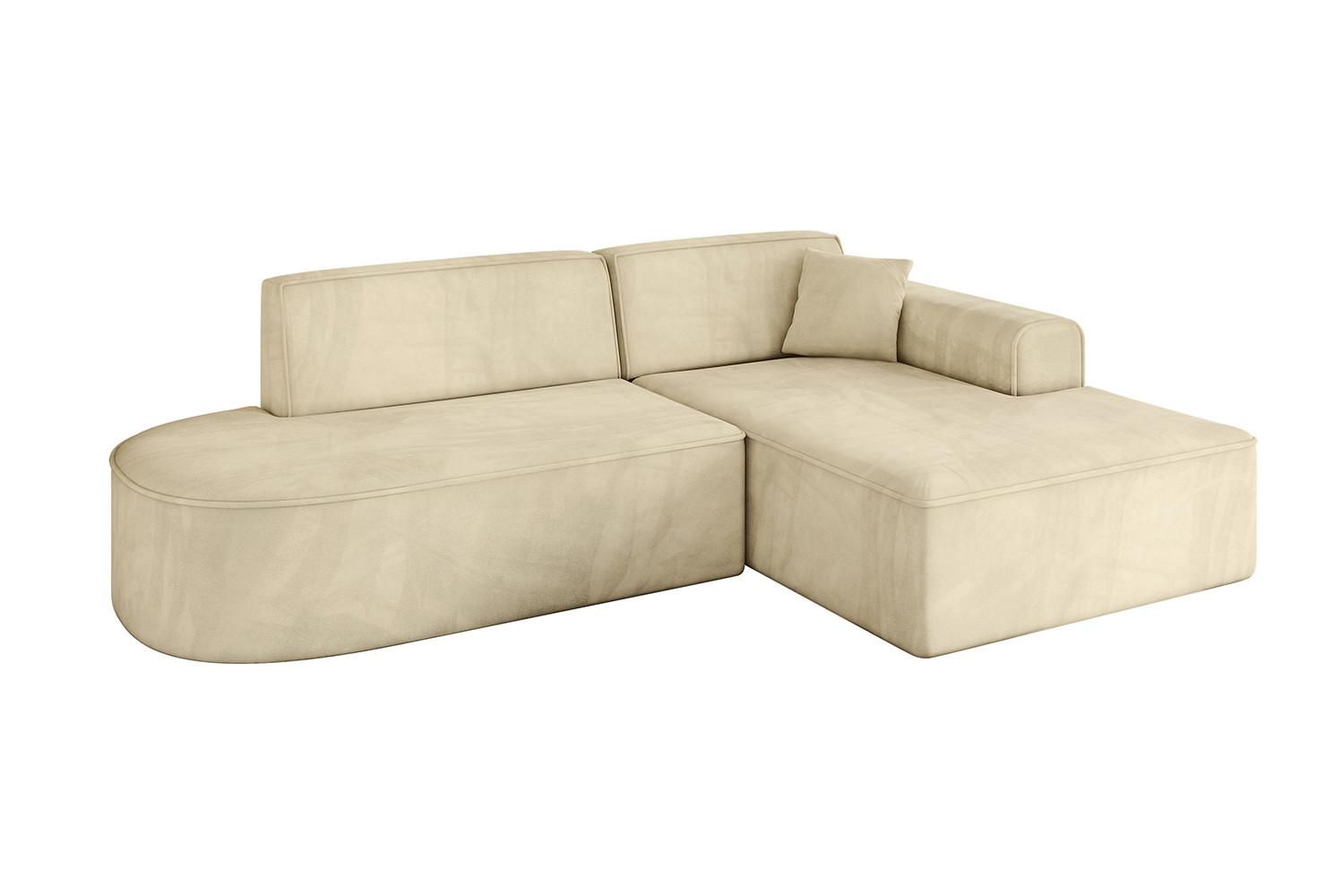 ECKSOFA Ottomane Rechts IREA-L1-v3 - 232x165x77 cm Beige - Taupe, Holzwerkstoff/Textil (232/165cm) - ALTDECOR