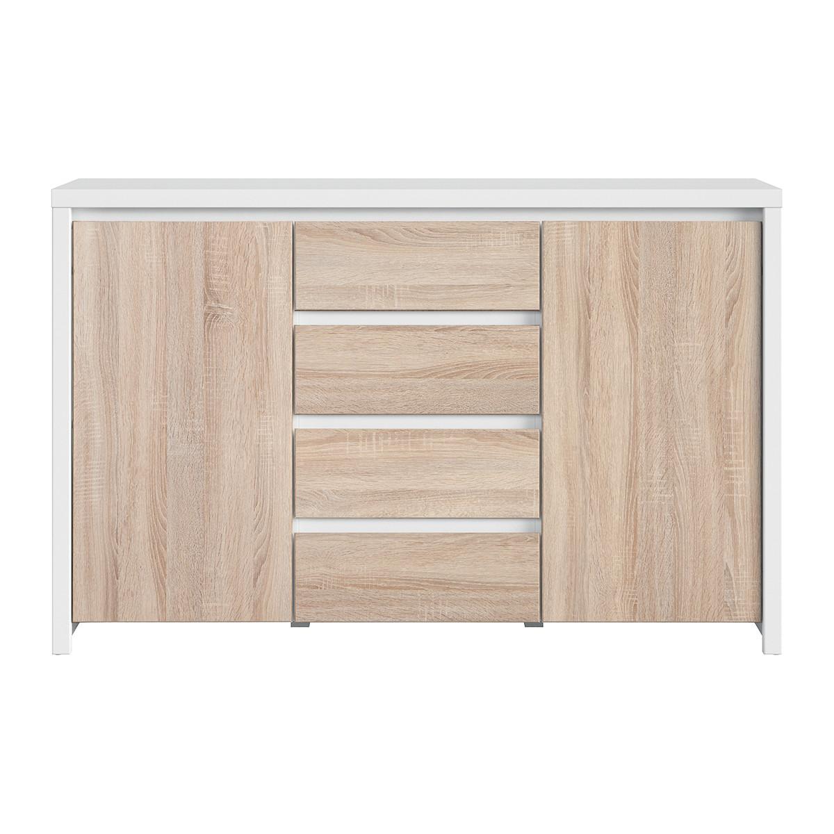 SIDEBOARD Soren Holz und Weiß - Weiß, Holzwerkstoff (143.5/92/40.5cm) - Petits-meubles