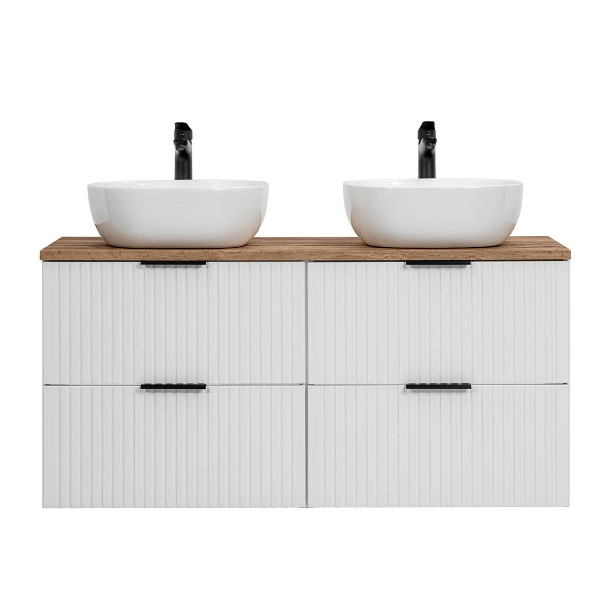 DOPPELWASCHTISCH 120.8cm Adriel Weiß - Weiß, Holzwerkstoff (120.8/59/46cm) - Petits-meubles