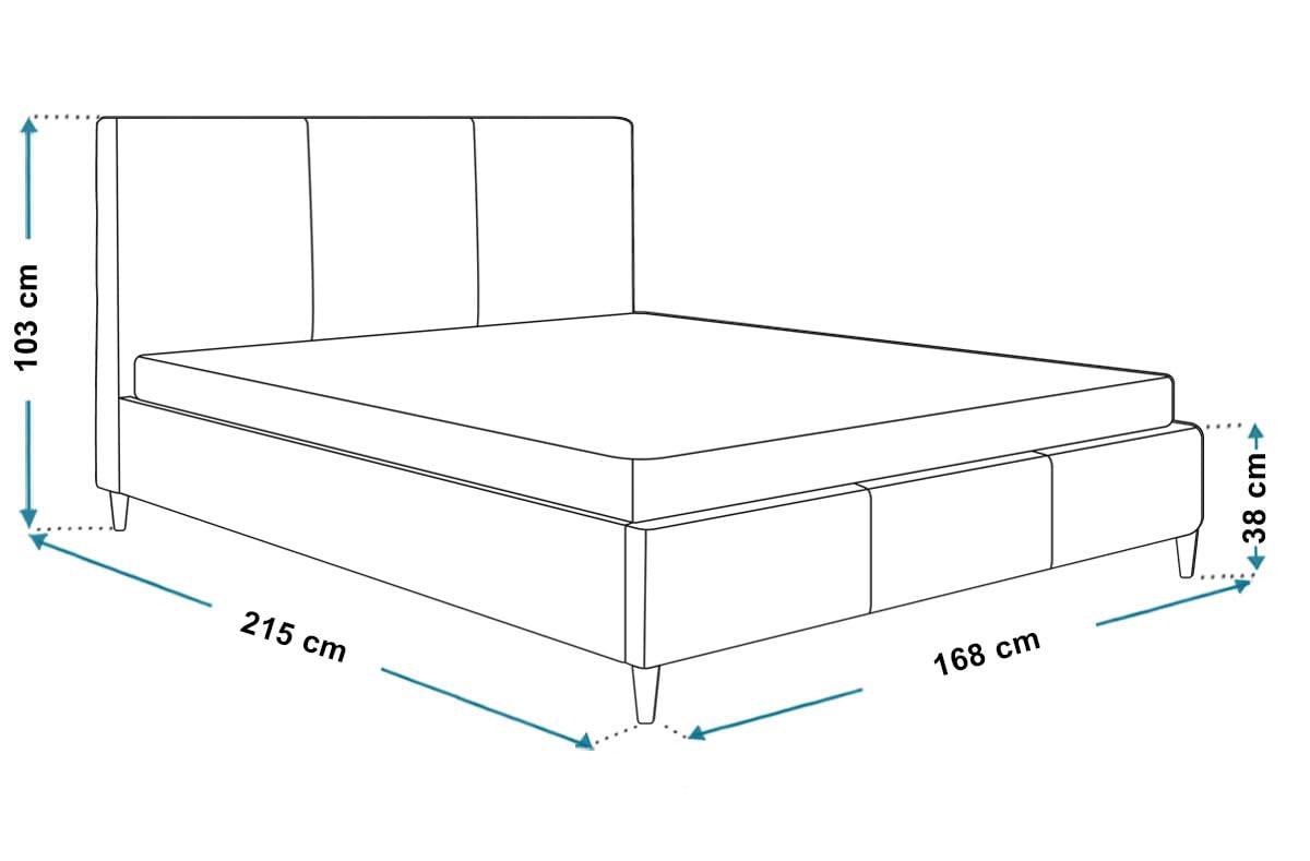 POLSTERBETT LUX Siena mit Kopfteil, 160 x 200 cm, Doppelbett mit Lattenrost aus Holz, Velourstoff Dunkelgrau, Füße in Farbe: Braun - Dunkelgrau, Holz/Textil (160/200cm) - Alpi-Möbel