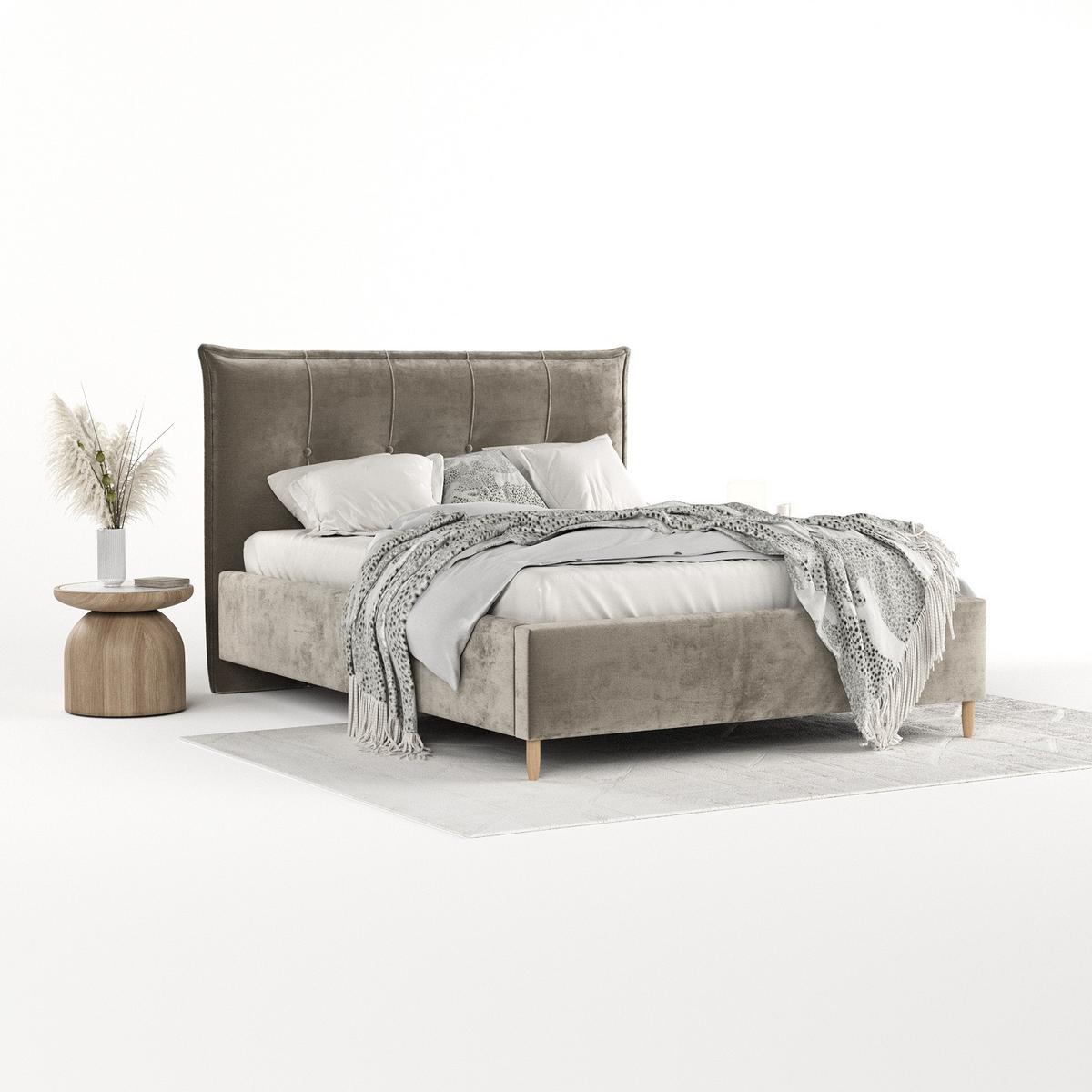 POLSTERBETT Plaza 180/200 cm Beige im Lotta Stoff - Beige/Naturfarben, Holz/Holzwerkstoff (180/200cm) - AltaBeds