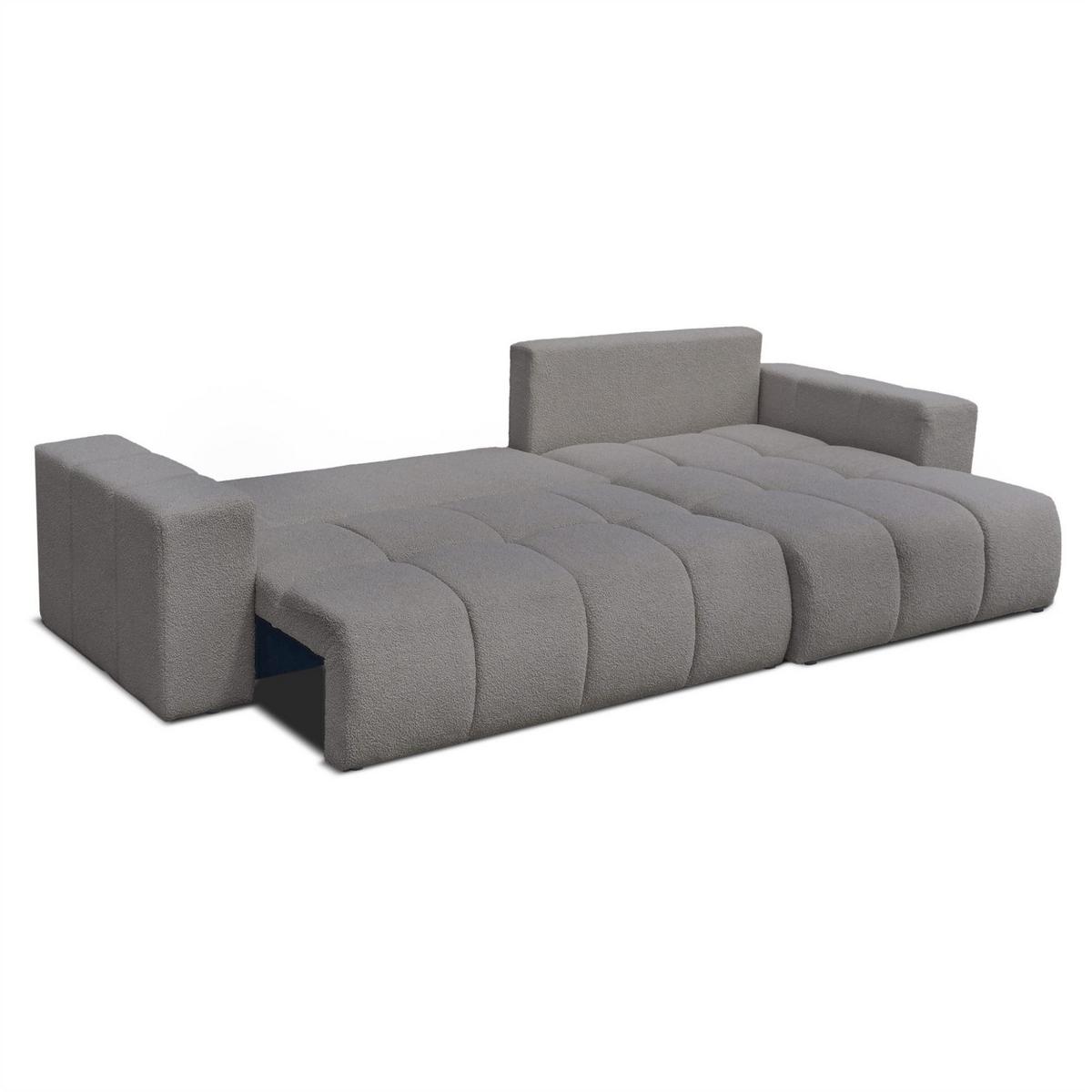 ECKSOFA Anabel Max Mit Schlaffunktion - Dunkelgrau, Holzwerkstoff/Textil (145/278cm) - Fun Möbel