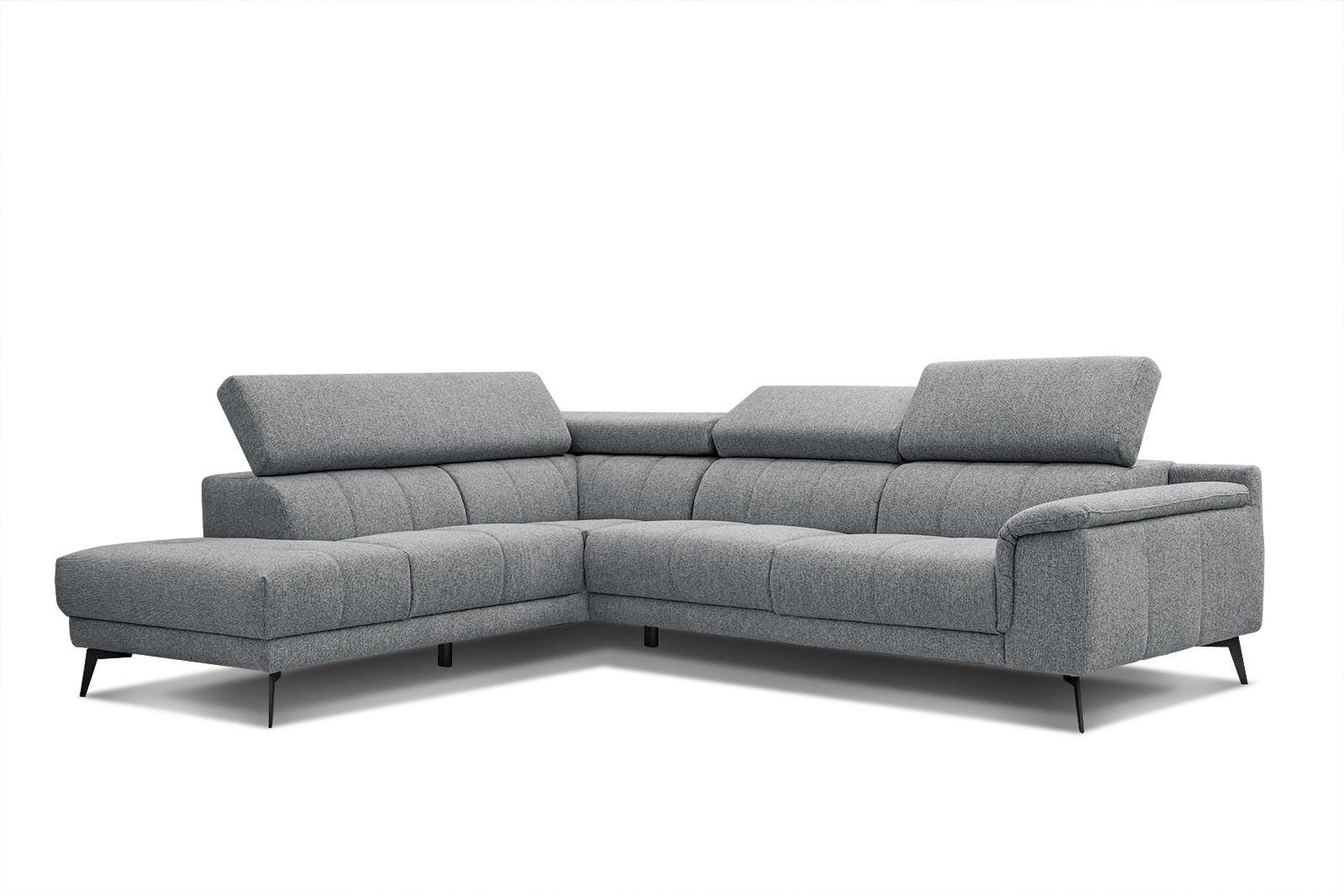 ECKSOFA FIERO 5-Sitzer, grau - Schwarz/Grau, Holzwerkstoff/Textil (158/269cm) - Wozimo