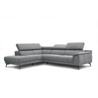 ECKSOFA FIERO 5-Sitzer, grau - Schwarz/Grau, Holzwerkstoff/Textil (158/269cm) - Wozimo