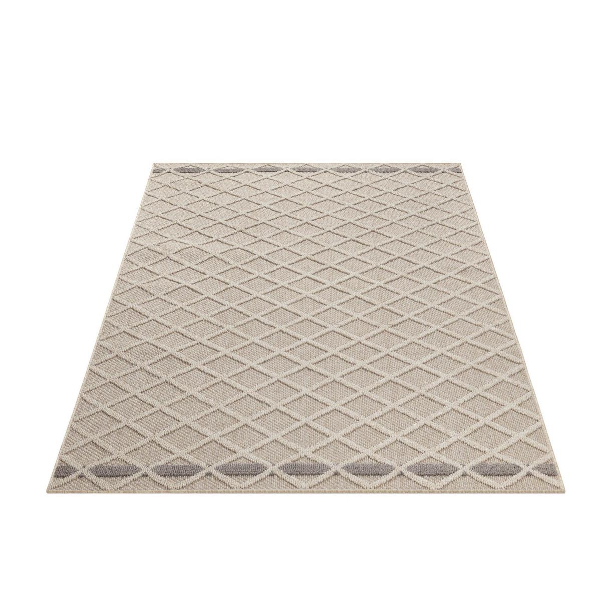 TEPPICH Outdoor IMST in Beige, mit Rautenmuster, 80 x 150 cm - Beige, Textil (150/80cm) - KADIMA DESIGN