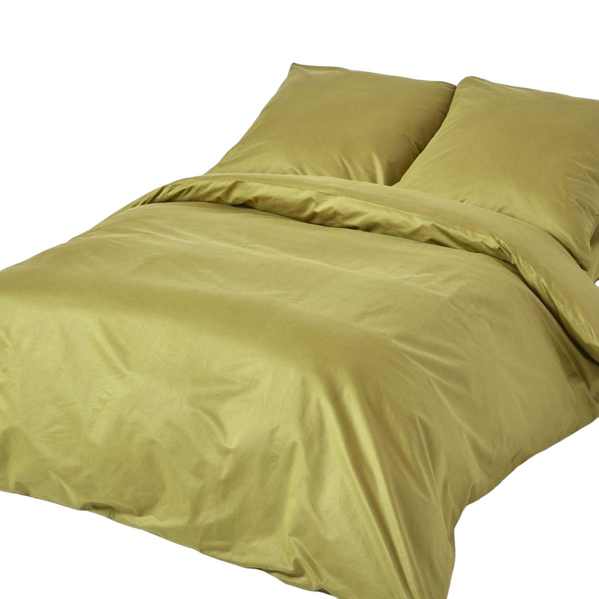 BETTWÄSCHE Premium, Ägyptische Baumwolle, Fadendichte 1000 - Olivgrün, Textil (155/220cm) - Homescapes