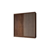 SCHWEBETÜRENSCHRANK LAMELLO 200/216/61 cm Modern Kleiderschrank 2-türig Nussbaumfarben - Nussbaumfarben, Holzwerkstoff (200/216/61cm) - MASSENO