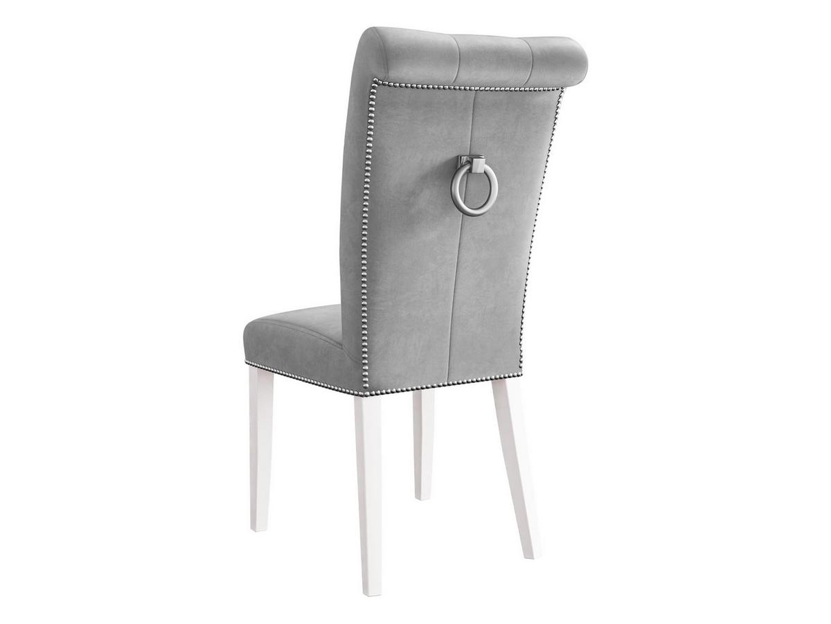 POLSTERSTUHL Christina, Holzfarbe: Weiß - Hellgrau/Weiß, Holz/Textil (47/103/68cm) - MIRJAN24