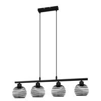 PENDELLEUCHTE Federn 77/15/142 cm - Schwarz, Metall (77/15/142cm) - Nettlife