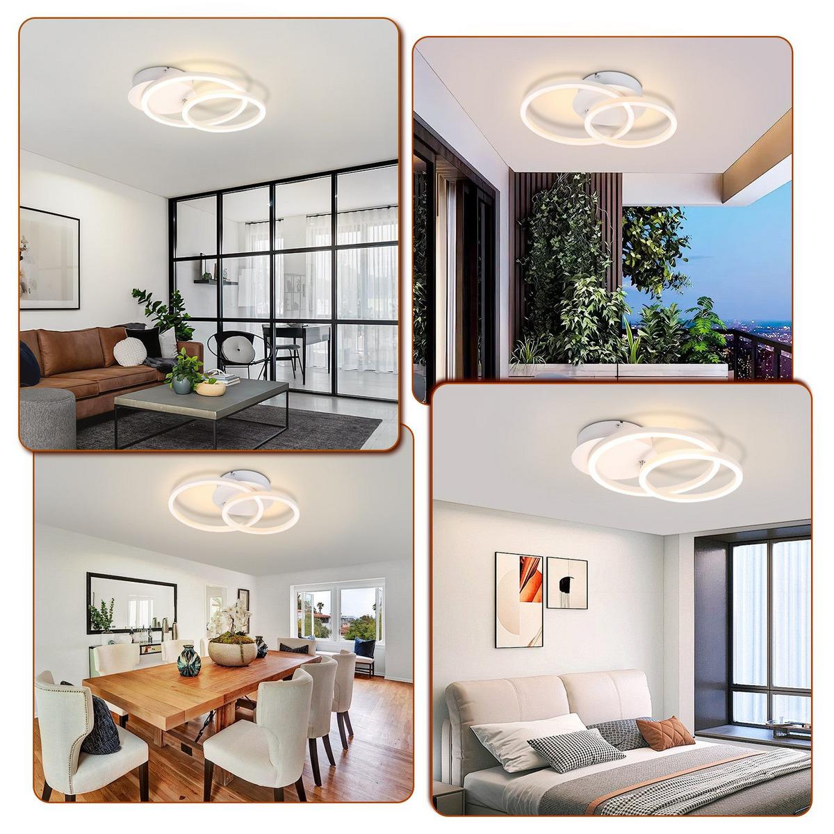 LED-DECKENLEUCHTE Gallagher 34.4/25/7.4 cm - Weiß, Metall (34.4/25/7.4cm) - Nettlife