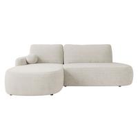 ECKSOFA Loridu O, Seite: Links - Creme/Schwarz, Holz/Kunststoff (274/174cm) - MIRJAN24