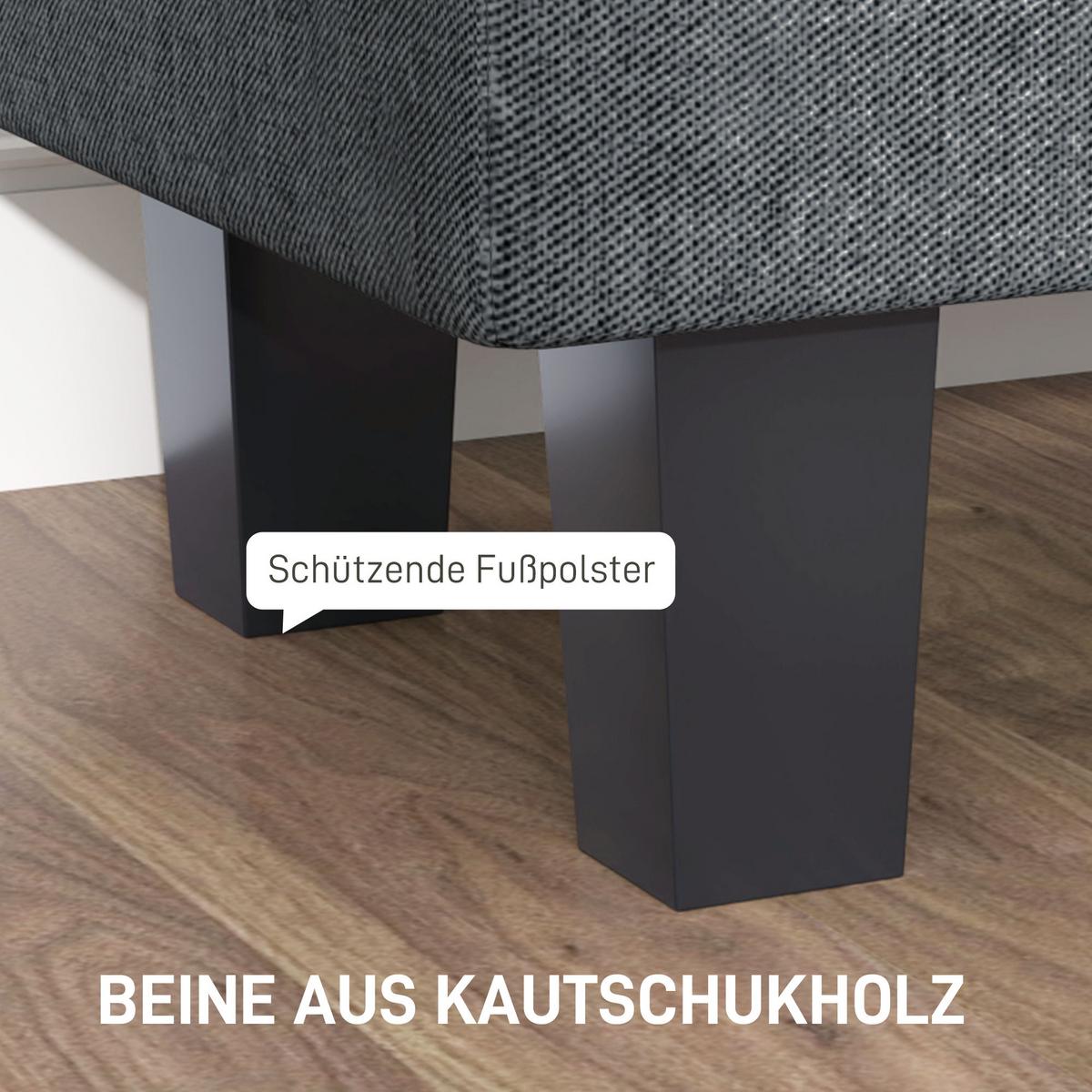 TRUHENBANK mit Stauraum, Polsterbank mit Leinenoptik, Holzbeine, Dunkelgrau - Dunkelgrau, Textil (40/45/138cm) - HOMCOM
