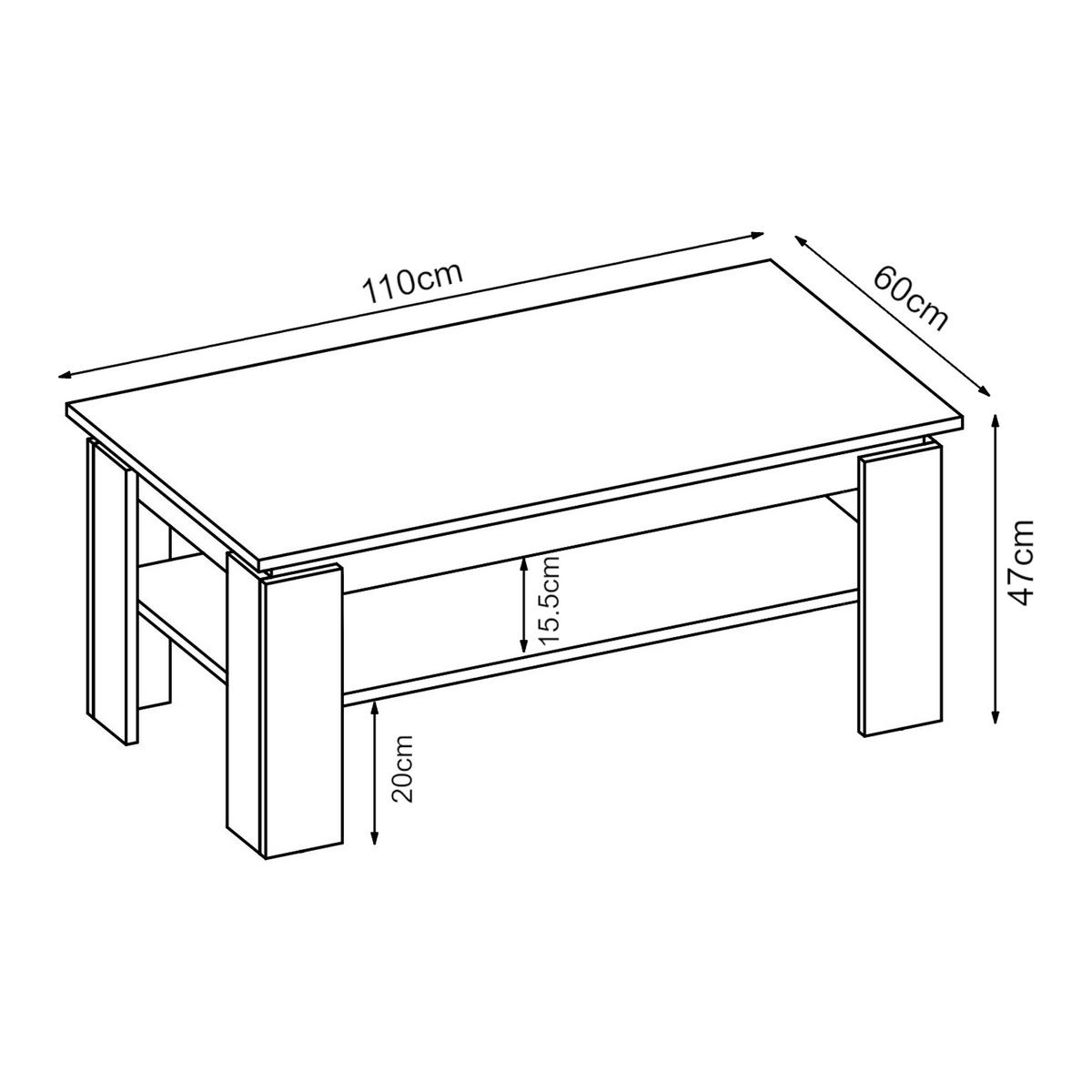 COUCHTISCH Krirdfjos 110/60/47 cm - Eichefarben/Anthrazit, Holzwerkstoff (60/110/47cm) - [en.casa]