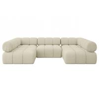 WOHNLANDSCHAFT modulares Sofa Garvo-U1 - 285x190x70 cm Beige Bouclé - Beige, Holzwerkstoff/Textil (285/70/190cm) - ALTDECOR