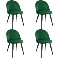 POLSTERSTUHL 4er Set, Metallbeine Grün 50/77/46 - Grün, Textil (54/76/57cm) - RAUMHIRSCH FURNITURE