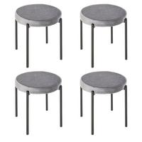 4ER-SET Esszimmerhocker Esszimmerstühle Küchenstuhl modern Polyester Stahl Grau - Dunkelgrau, Kunststoff (41.5/46/41.5cm) - HOMCOM