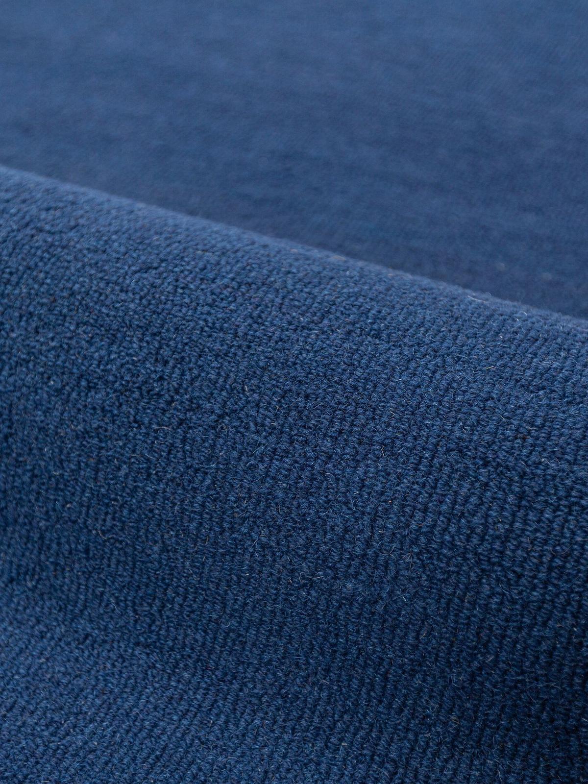 TEPPICH aus Wolle, handgetuftet, ALHAM, in Marineblau, Wellenbordüre, 160 x 230 cm - Blau, Textil (160/230cm) - KADIMA DESIGN