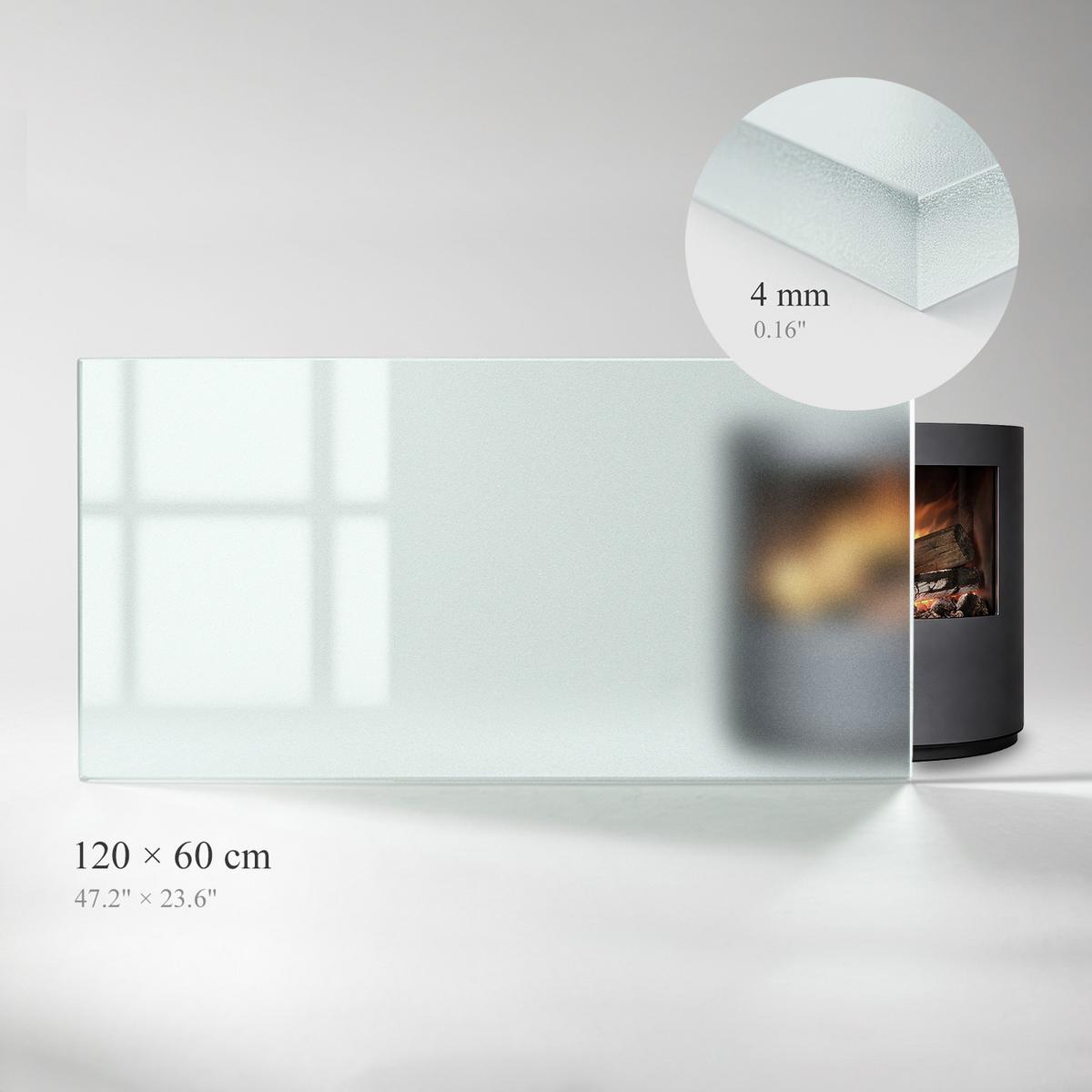 GLASBODENPLATTE für Kaminofen 120x60 cm – Milchglas Optik - Transparent, Glas (120/70/0.4cm) - TULUP