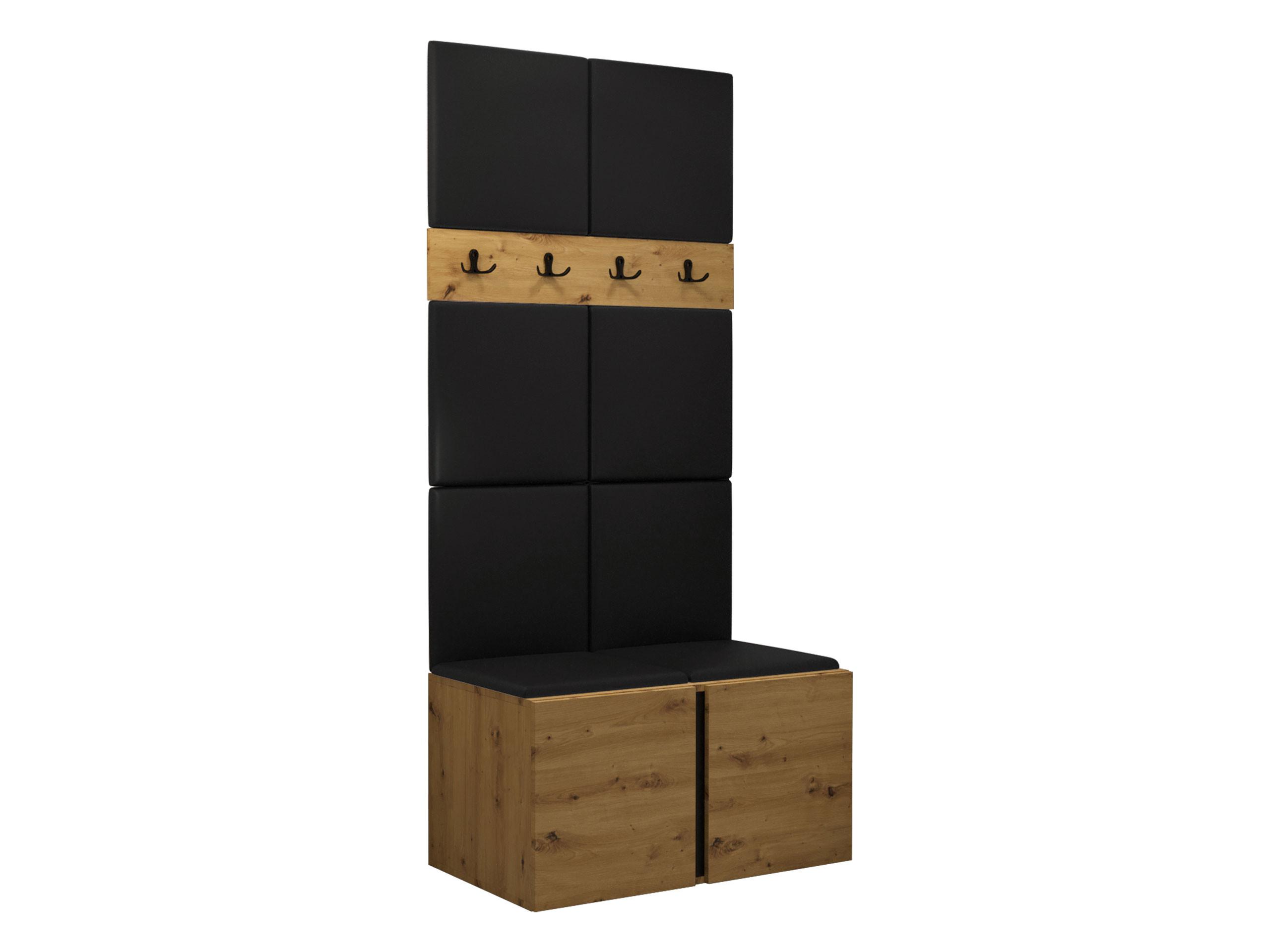 GARDEROBEN-SET Orion IV - Schwarz/Eiche Artisan, Holzwerkstoff/Kunststoff (84/186/46cm) - MIRJAN24