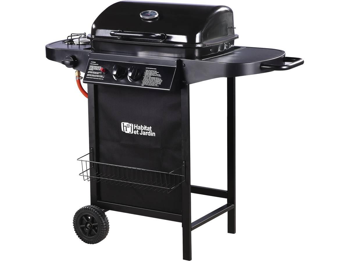 GASGRILL party 3 Schwarz - Grau, Metall (46/93/103cm) - Habitat Garten