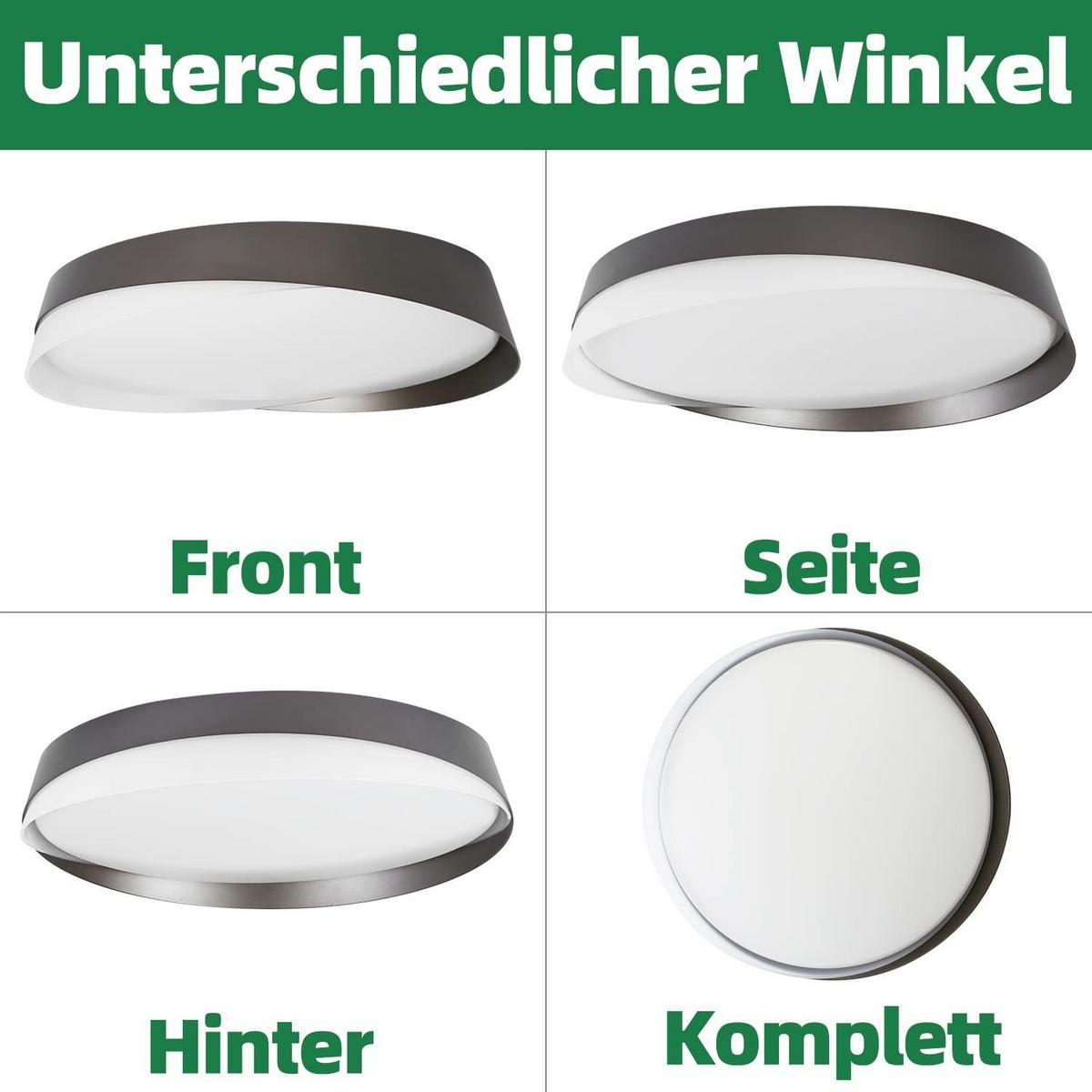 LED-DECKENLEUCHTE Beatrix 42/42/8 cm - Schwarz, Kunststoff (42/42/8cm) - Nettlife