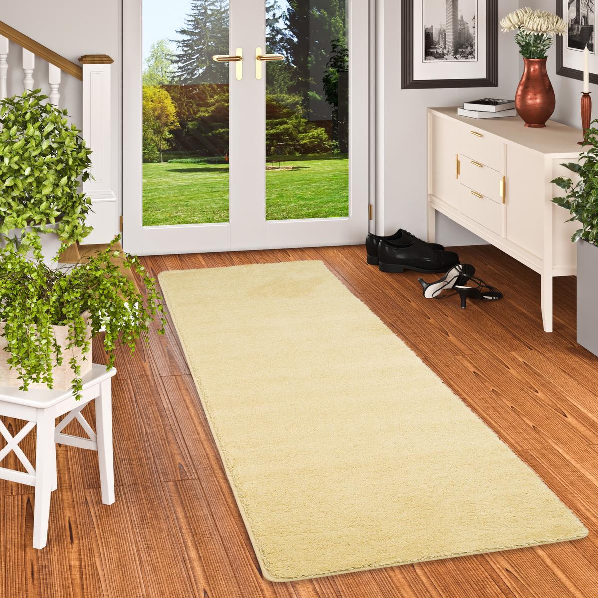 HOCHFLOR SHAGGY LÄUFER TEPPICH PALACE - Naturfarben, Textil (80/160cm) - Snapstyle