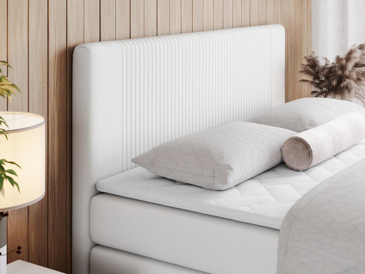 BOXSPRINGBETT KING DOREN 200/200 Weiß Kunstleder - H3 - Weiß, Holz/Textil (200/200cm) - MKS
