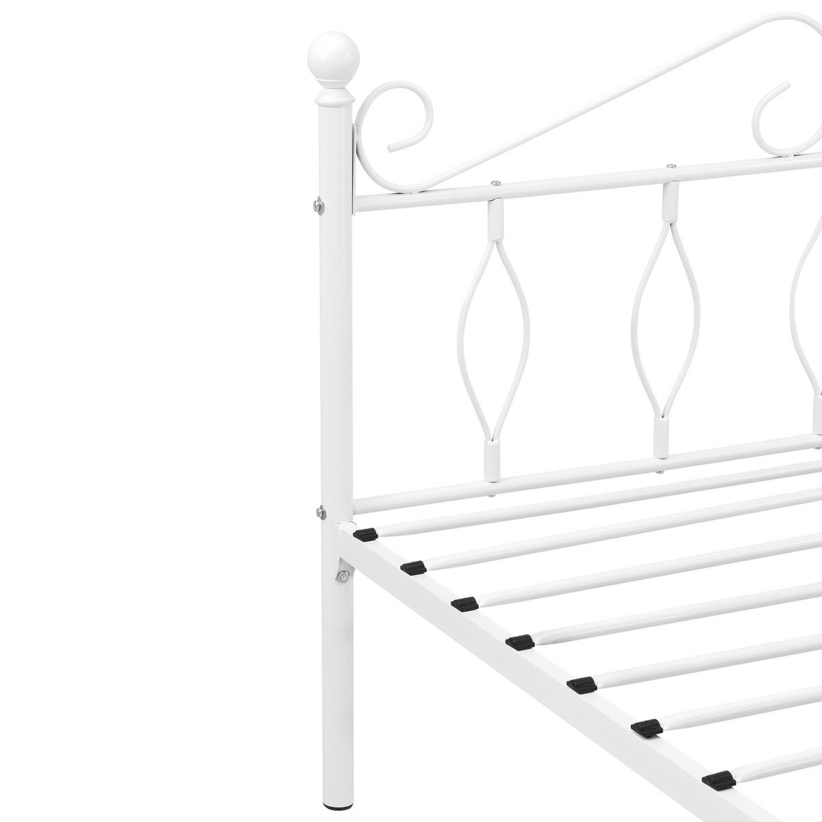 METALLBETT Apolda - Weiß, Metall (120/200cm) - [en.casa]