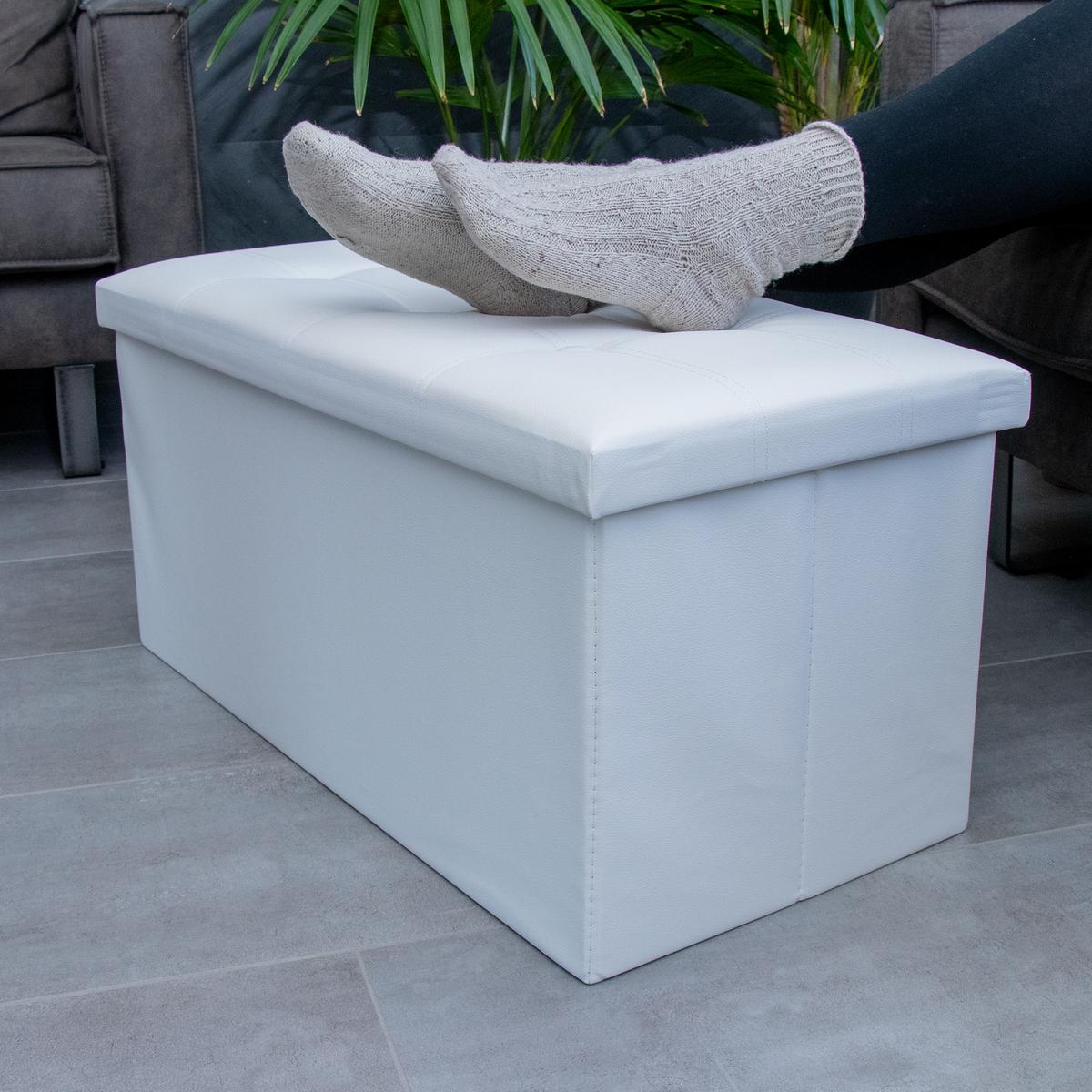 SITZBANK Faltbar Kunstleder (Weiß) - Weiß, Karton (78/38/38cm) - Intirilife