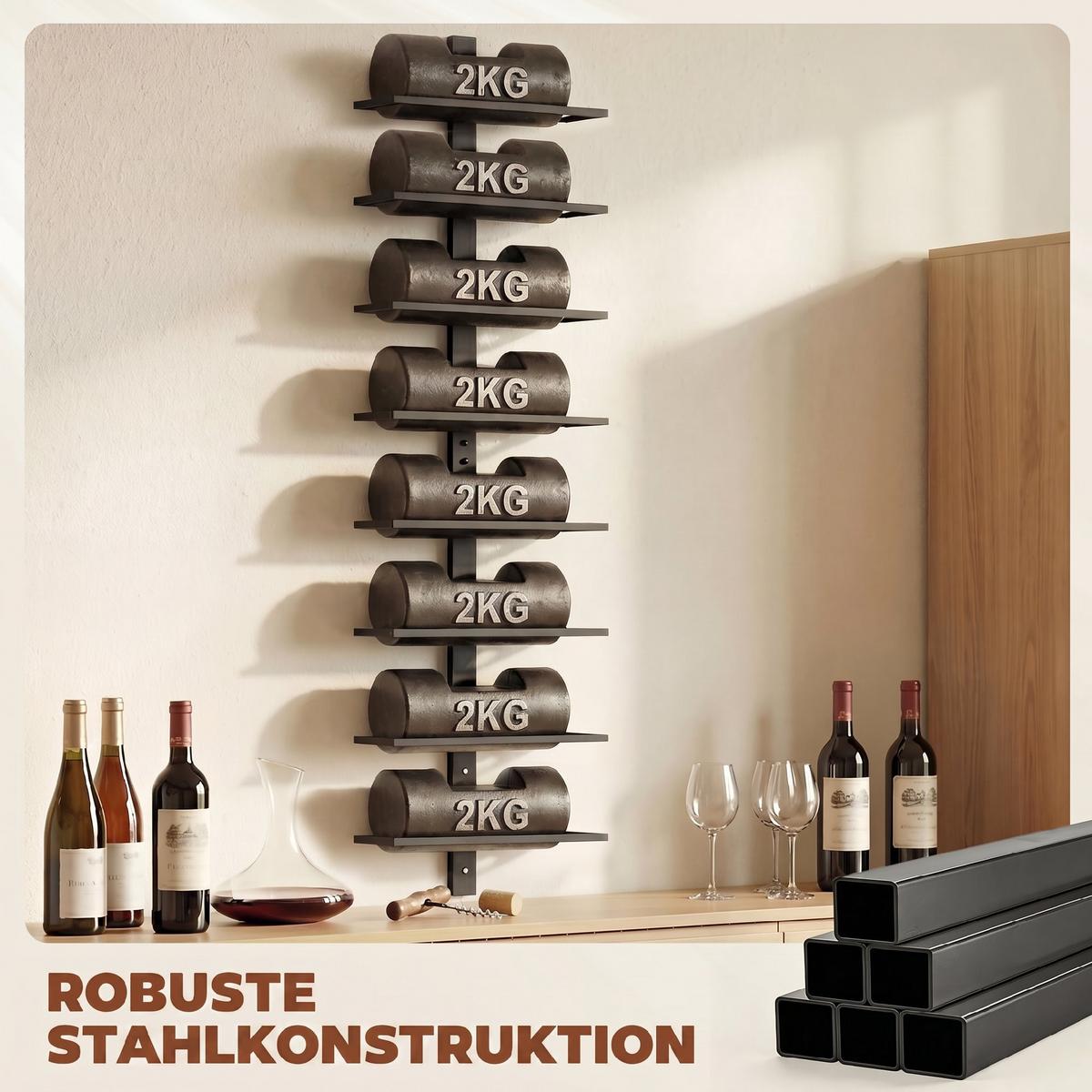 WEINREGAL Stahl Schwarz - Schwarz, Metall (10/93.5/27cm) - HOMCOM