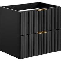 WASCHBECKENUNTERSCHRANK Niva hängend mit Rillenfronten in Schwarz, 60/57/46 cm - Multicolor/Schwarz, Holzwerkstoff/Kunststoff (60/57/46cm) - WFL GROUP