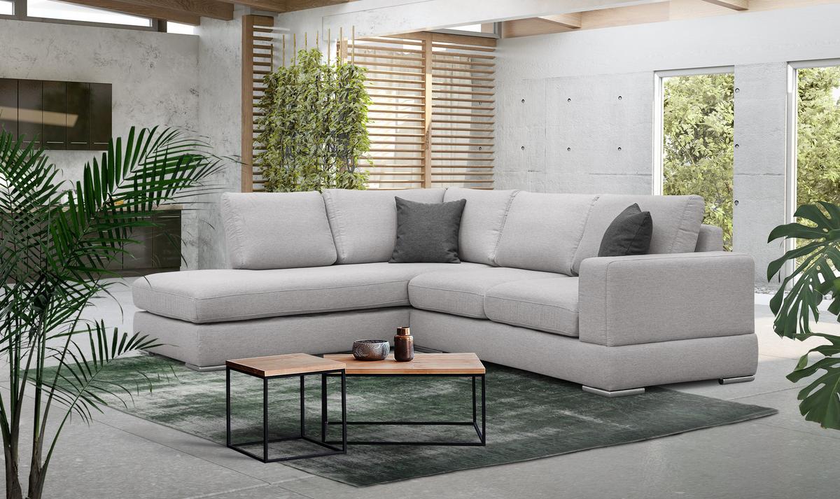ECKSOFA OTTO 5-Sitzer, hellgrau - Hellgrau, Holzwerkstoff/Textil (219/279cm) - Wozimo