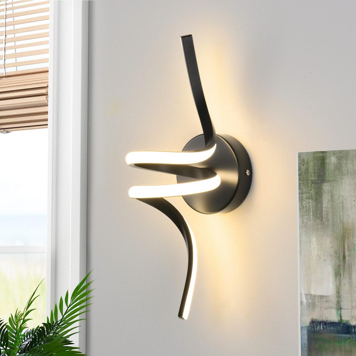 LED - WANDLEUCHTE Tauvaris 12.5/16.5/40.5 cm - Schwarz, Metall (12.5/16.5/40.5cm) - ZMH