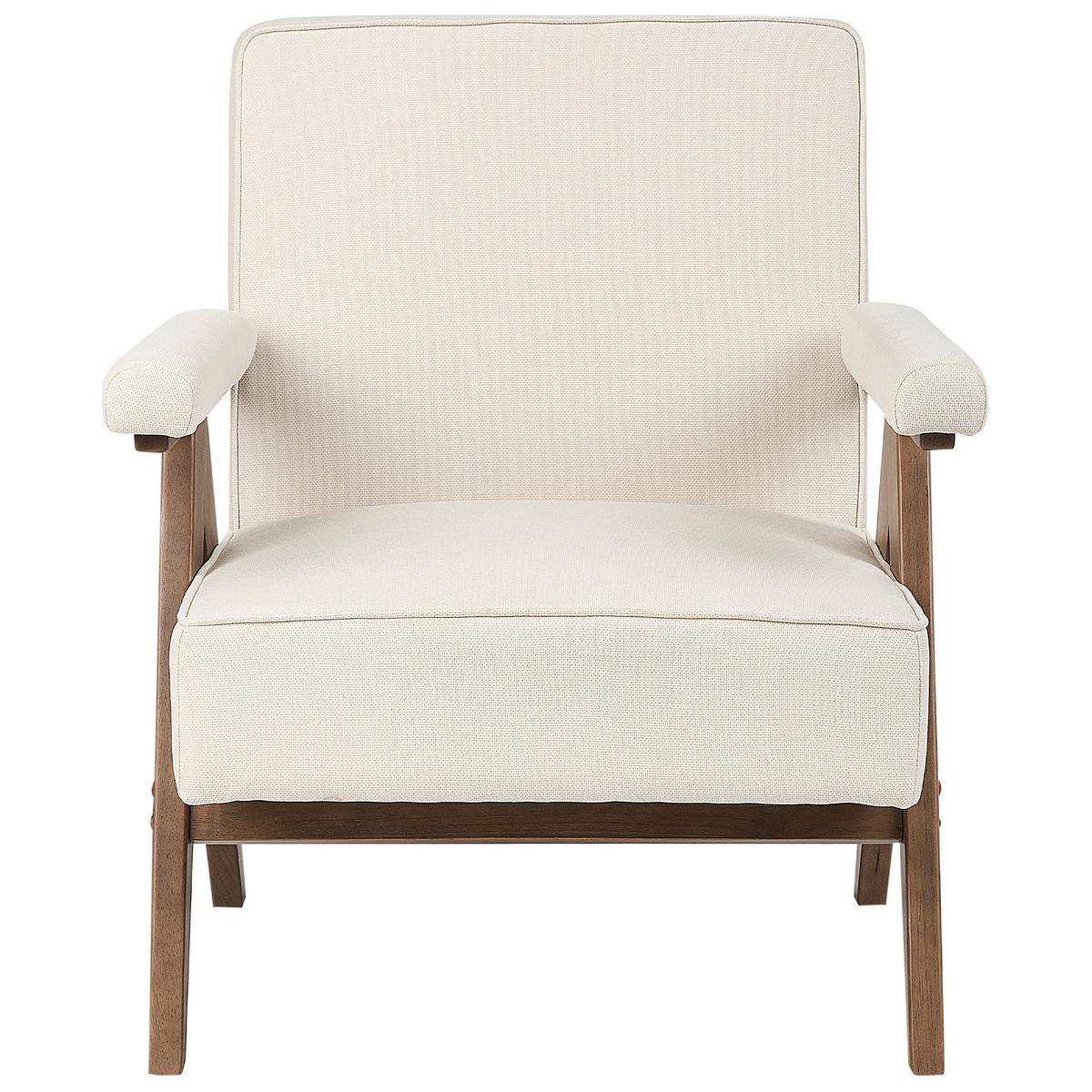 SESSEL Creme Evje - Beige/Dunkelbraun, Textil (65/81/57cm) - Beliani