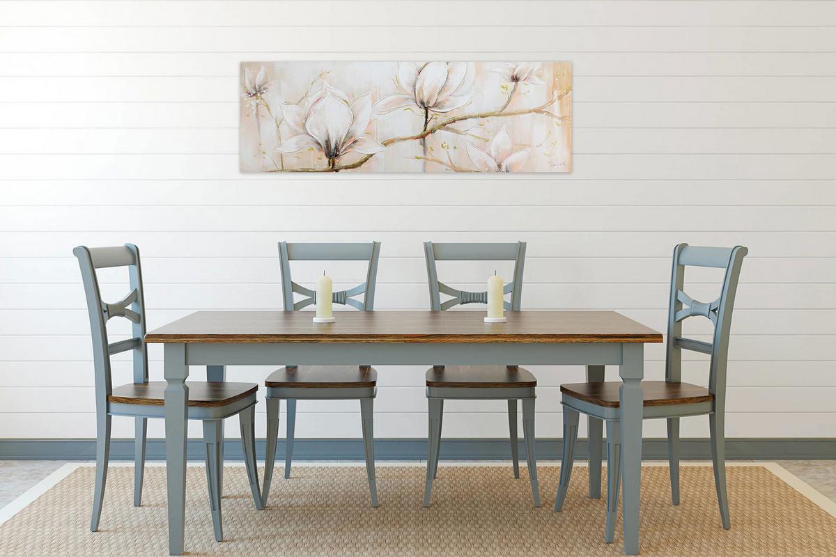 ÖLGEMÄLDE 150/50 cm - Beige/Weiß, Holz/Textil (150/50cm) - KUNSTLOFT