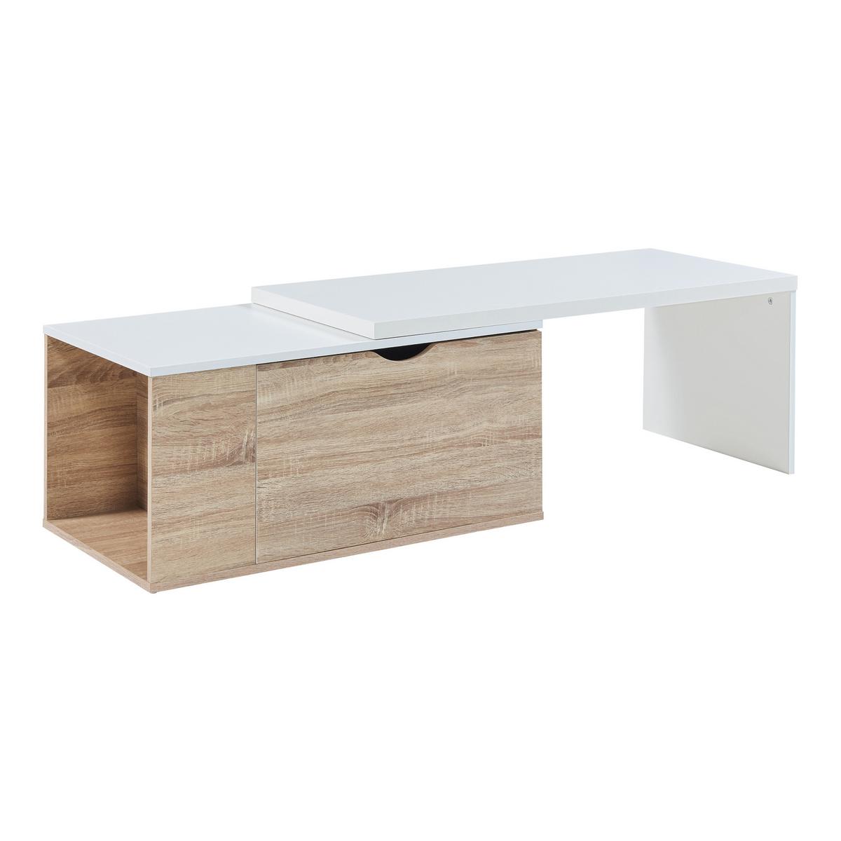 BEISTELLTISCH Österåker - Braun/Weiß, Holzwerkstoff (47.5/100/40cm) - [en.casa]