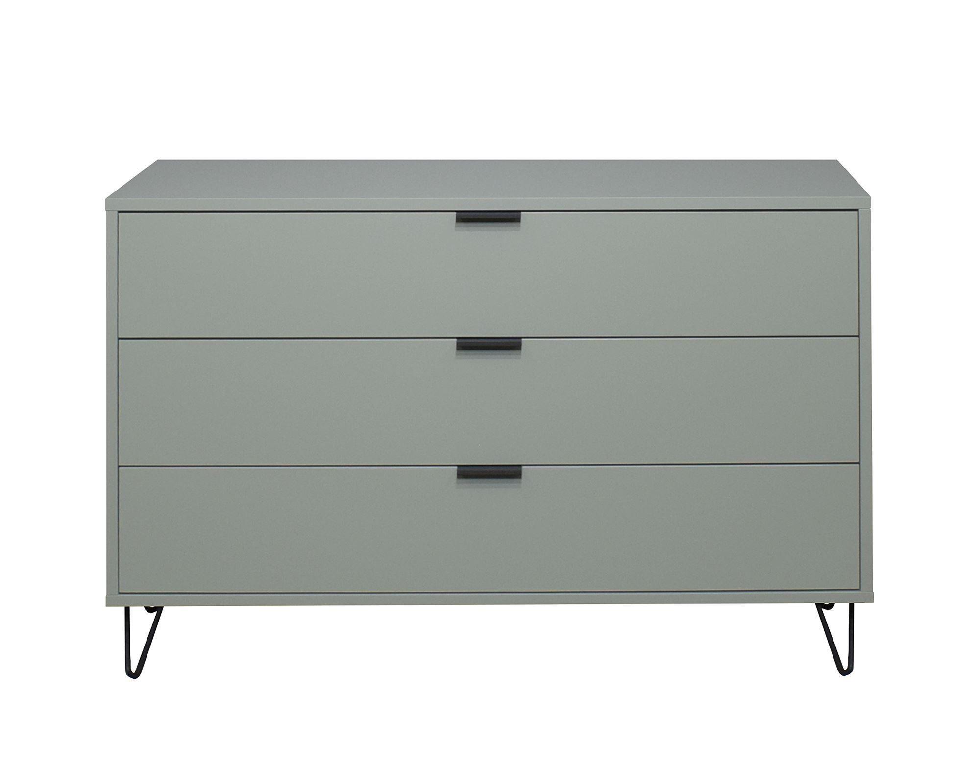 KOMMODE Erna 119x45x82 Pinie Green matt Lack - Grün, Holzwerkstoff (119/82/45cm) - 58aufmkessel