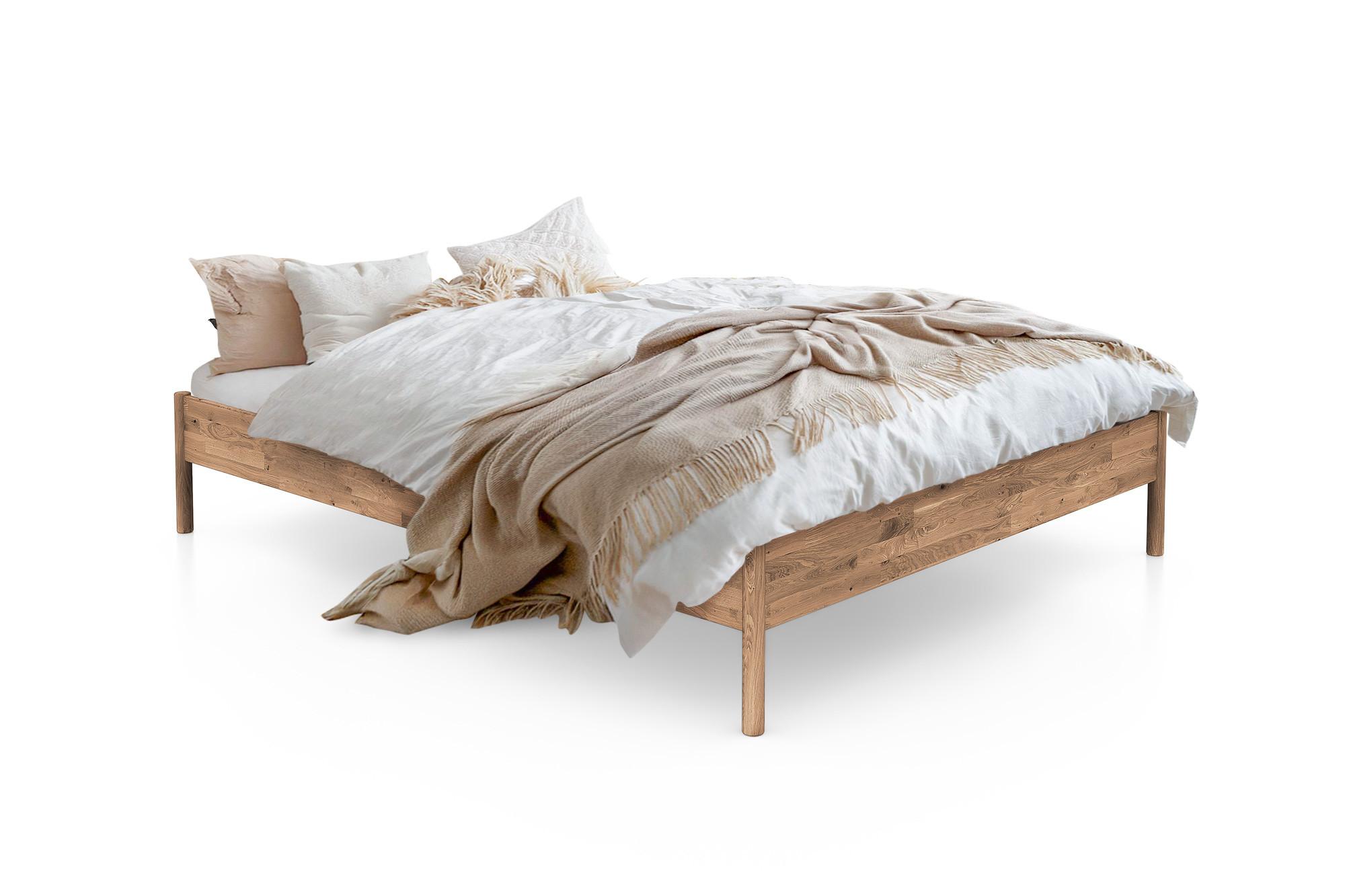 MASSIVHOLZBETT AGNES 140x200 OHNE HOLZKOPFTEIL Wildeiche - Wildeiche, Holz (140/200cm) - byoak