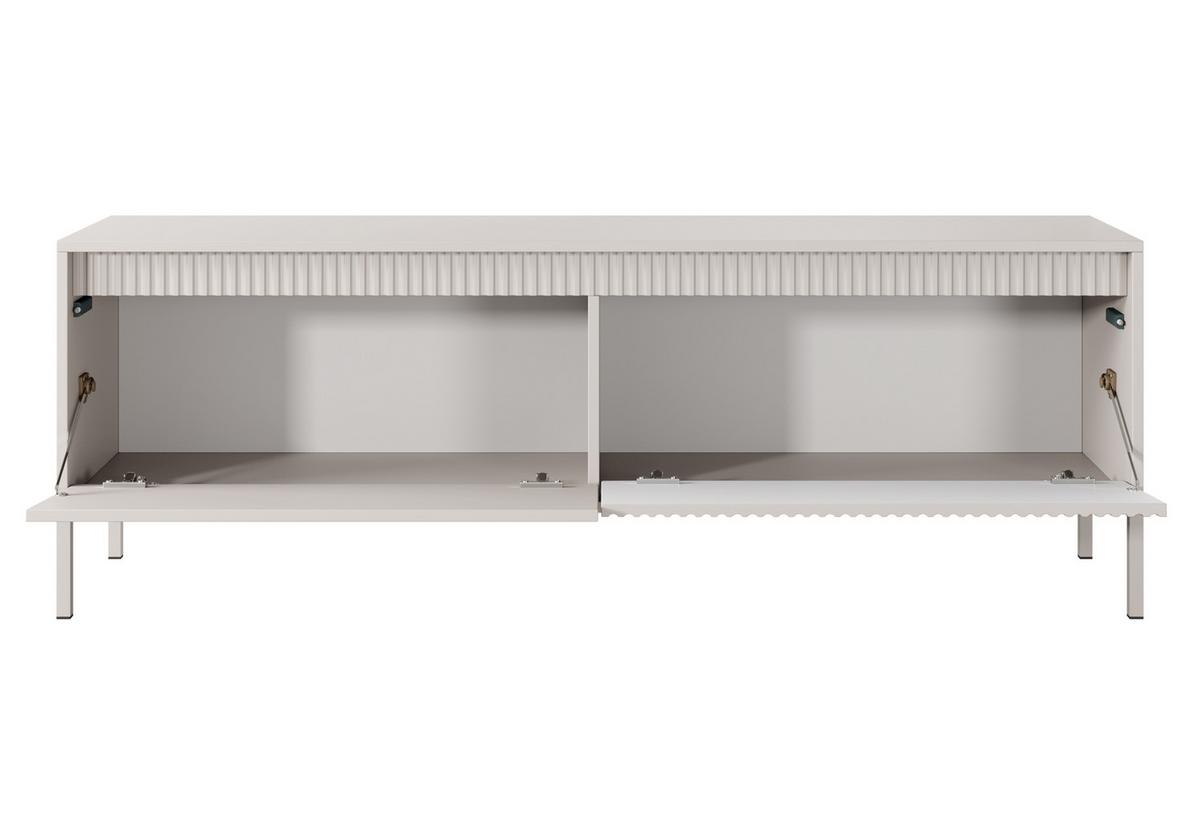 LOWBOARD Trentinis 2T Beige 153,5/53,4/39,5 cm – Geriffelten Fronten - Beige, Holzwerkstoff/Metall (153.5/53.4/39.5cm) - AX Living