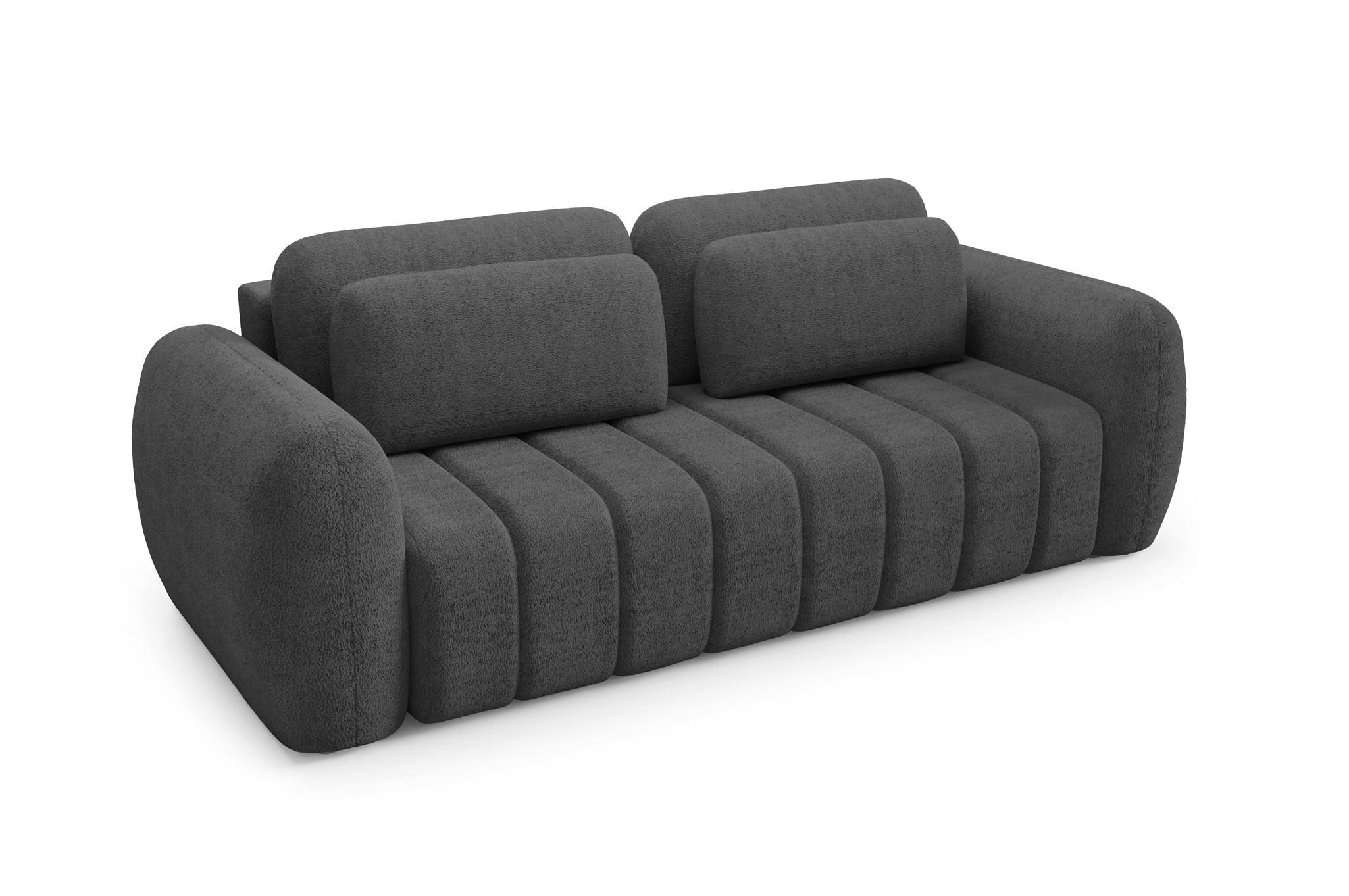 SCHLAFSOFA Caria - Anthrazit, Holzwerkstoff/Textil (266/95/110cm) - Fun Möbel
