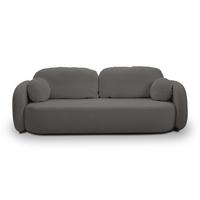 BETTSOFA AMICO Graphitfarben Bucle-Stoff mit Schlaffunktion - Graphitfarben, Holz (238/86.5/101cm) - MASSENO