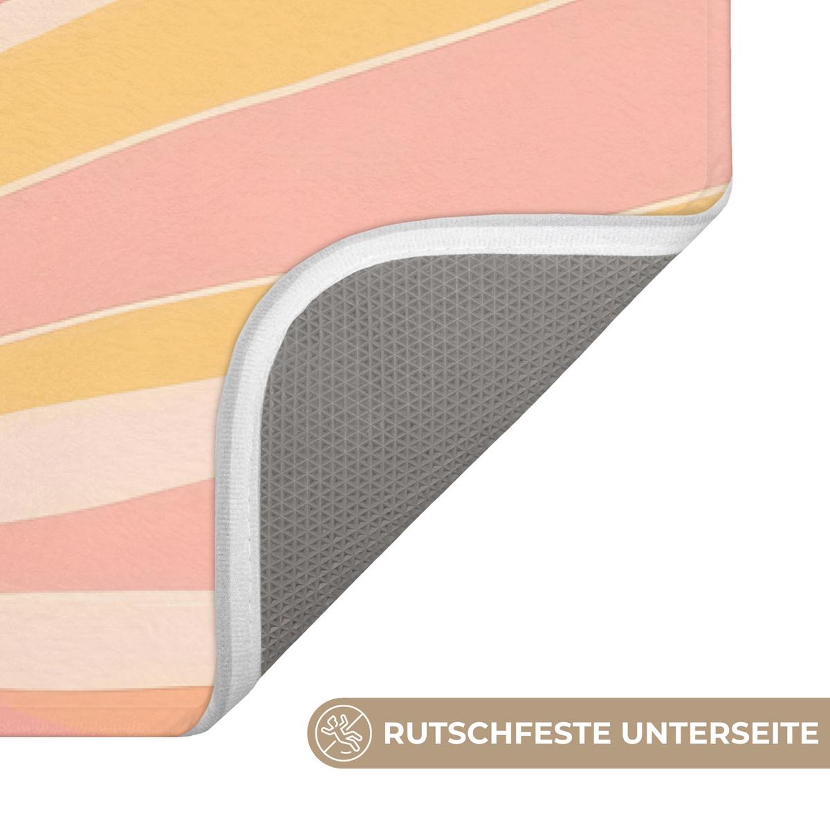 BADEMATTE Illustration - Sonne - Pastellfarben 90x60 cm - Pastellblau, Textil (90/60cm) - OnlyWow
