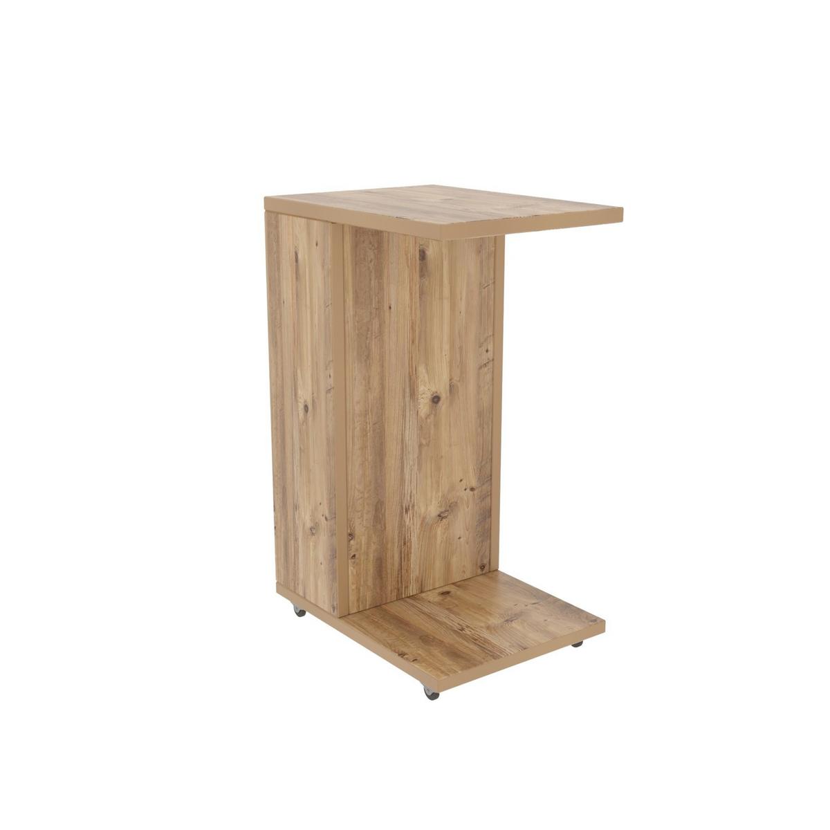 ROLLREGAL mit Stauraum 30/40/63 cm - Beige, Holzwerkstoff (30/40/63cm) - Calicosy