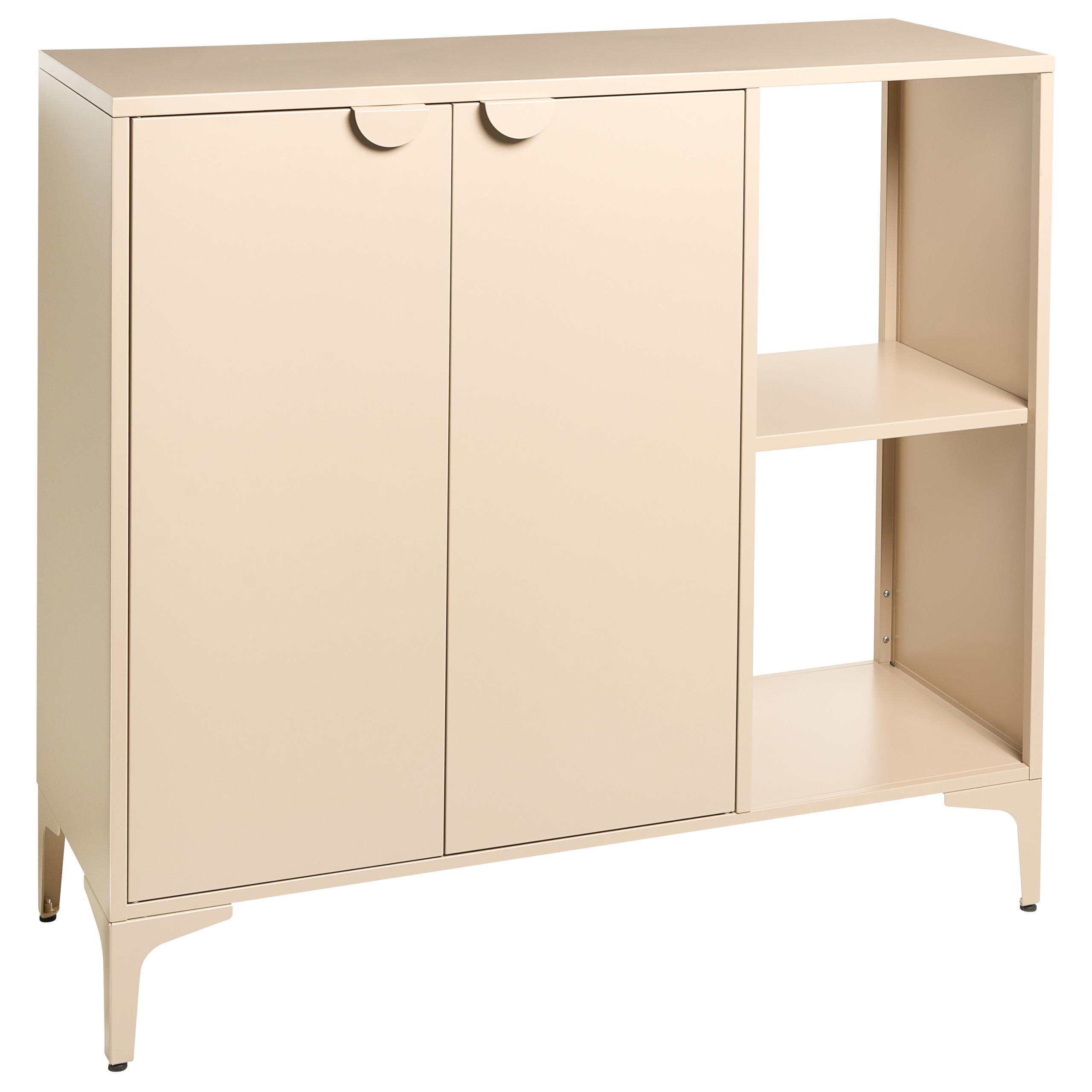 SIDEBOARD mit 2 Türen Metall Beige Ardura - Beige, Metall (110/101/40cm) - Beliani