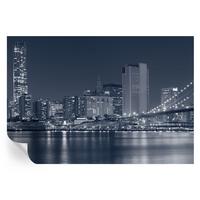 FOTOTAPETE 152x104 cm - Nachtstadt - Schwarz, Textil (152/104cm) - Wallfluent