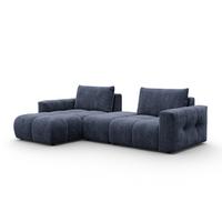 ECKSOFA VERONA 4-Sitzer LINKS, Marineblau - Blau/Schwarz, Holz/Textil (282/173cm) - Courtois Laville