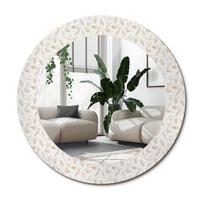 SPIEGEL Rund Ø 60 cm mit Aufdruck - Creme, Glas (60/60/0.4cm) - Wallfluent