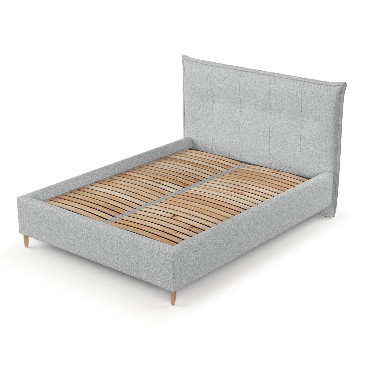 POLSTERBETT Plaza 140/200 cm Hellgrau im Riva Stoff - Hellgrau/Naturfarben, Holz/Holzwerkstoff (140/200cm) - AltaBeds